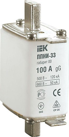 Вставка плавкая ППНИ-33 IEK габ.0 100А