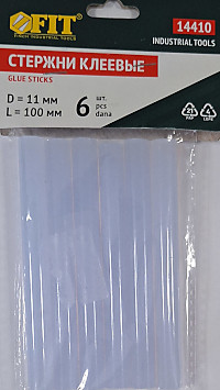 Стержень клеевой d11мм уп-ка 6шт бесцветный 100мм