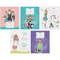 Тетрадь 18л. клетка Модные девчонки