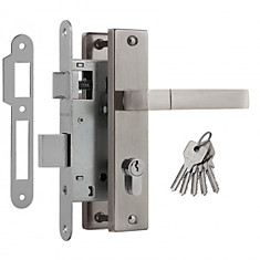 Замок врезной Нора-М 709К-55мм/матовый никель