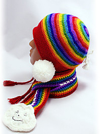 Шапка-шарф радуга
