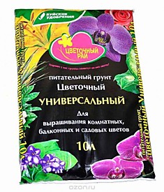 Грунт 10л  универсальный цветочный Цветочный рай 