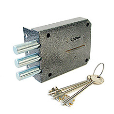 Замок накладной КЕРБЕРОС 115.11.003/3ключа/3ригеля