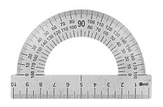 Транспортир 10см метал. ТС-10/10